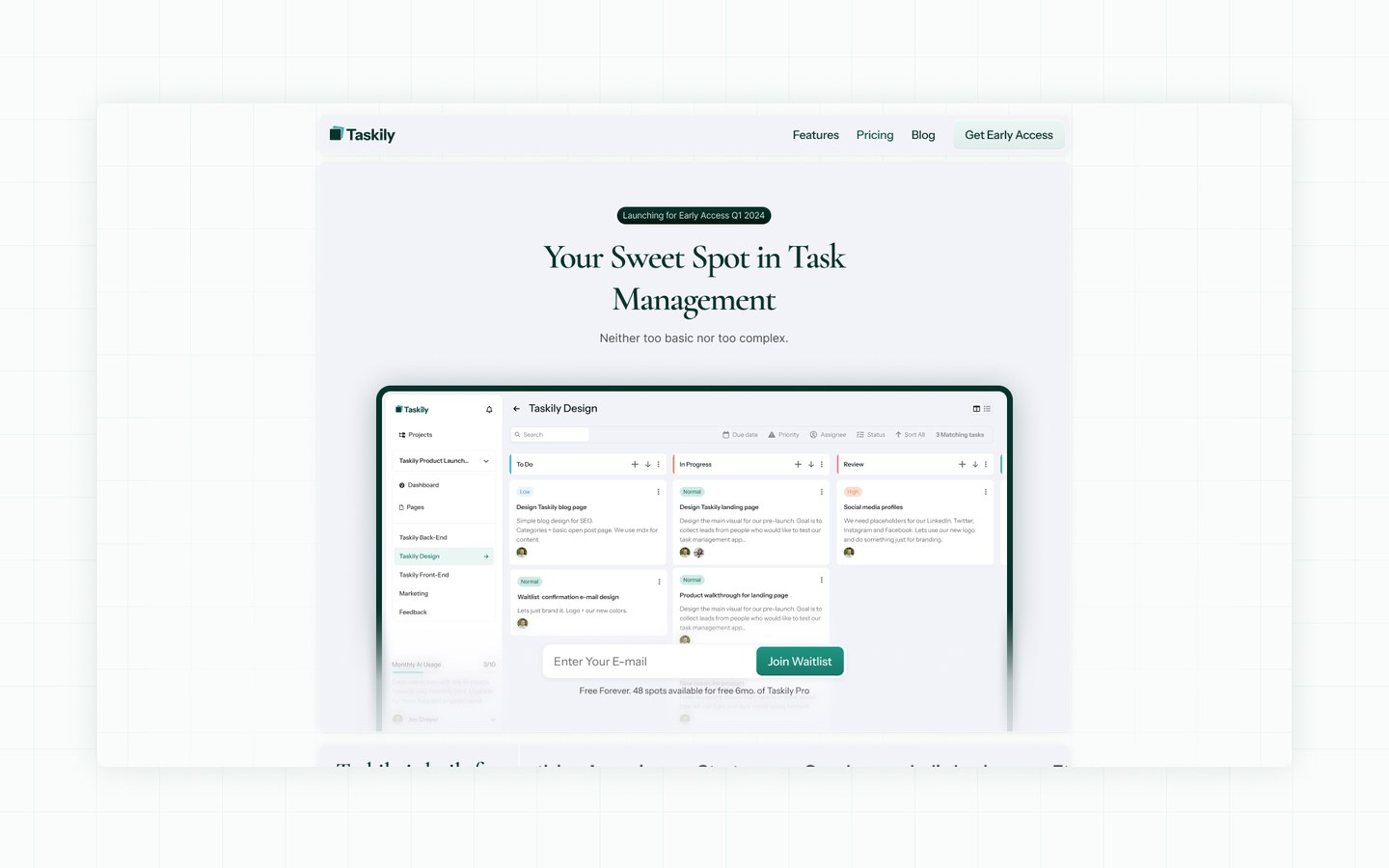 Maandumislehe UI/UX disaini kavand 1