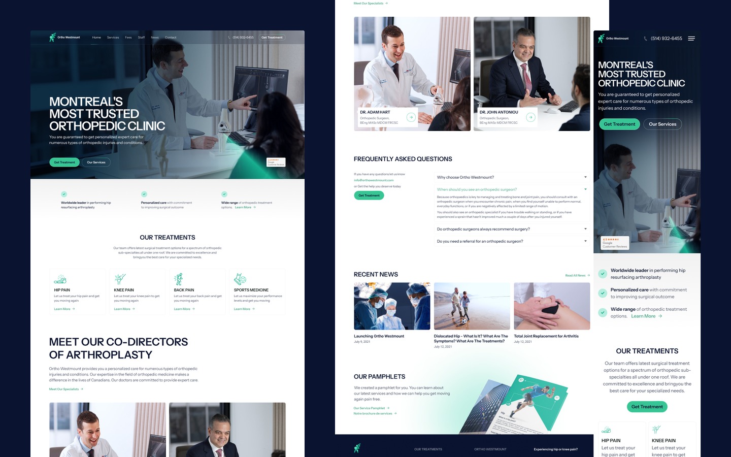 Design improvements for private clinic homepage