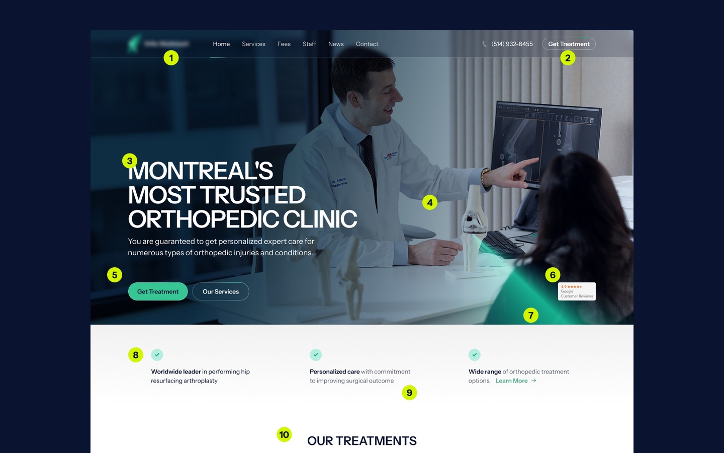 UX updates to clinic homepage
