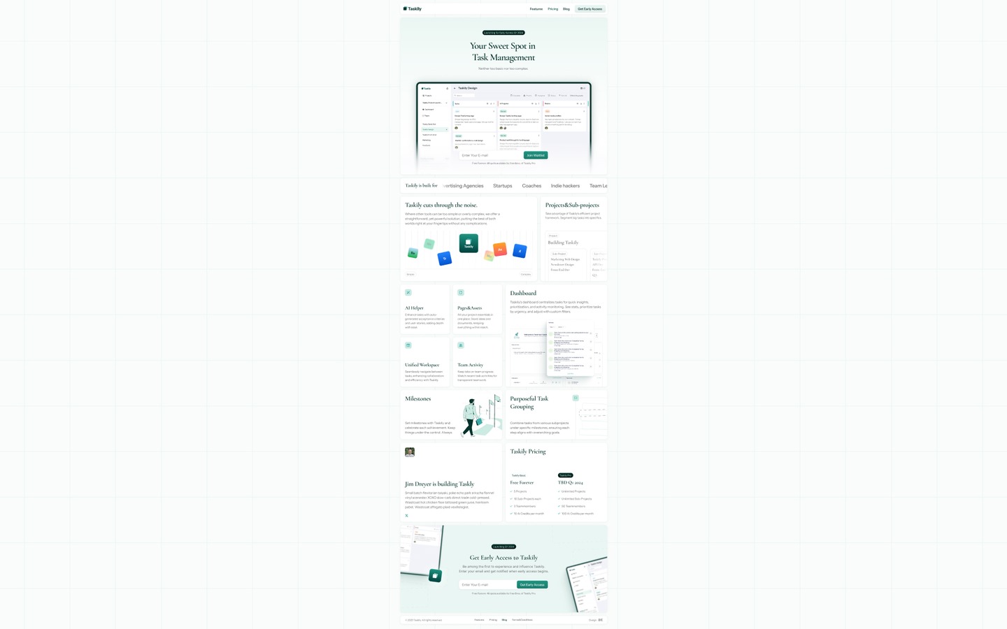 Landing page UI preview