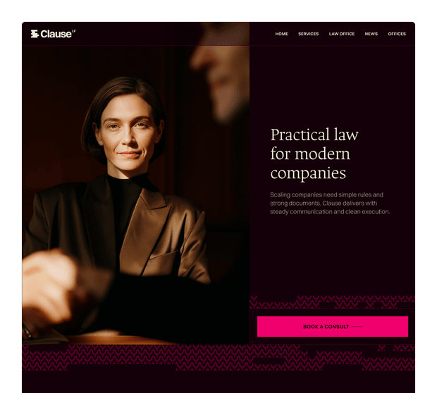 Law Office Framer website template