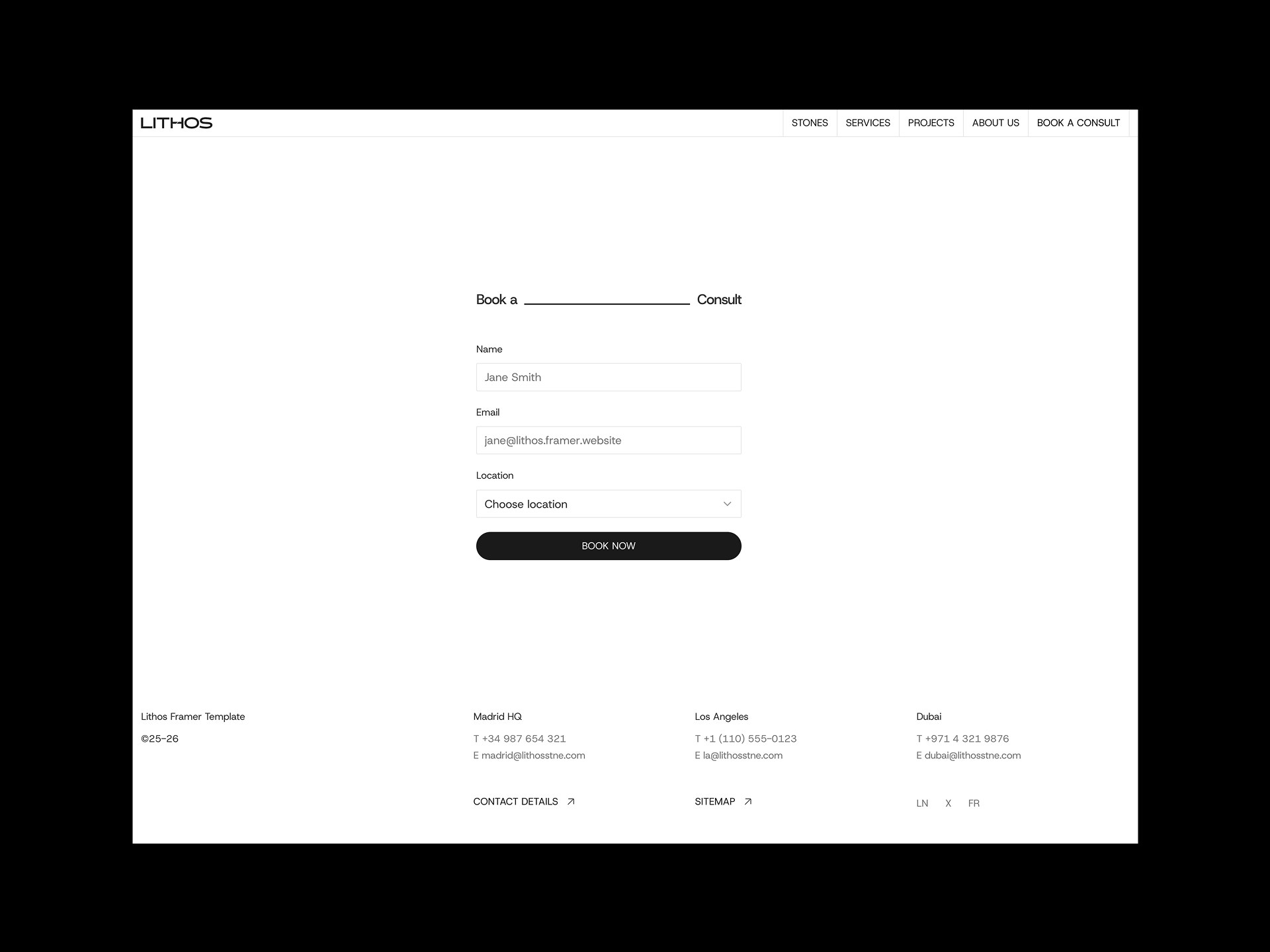 Lithos architecture Framer template page 4 thumbnail
