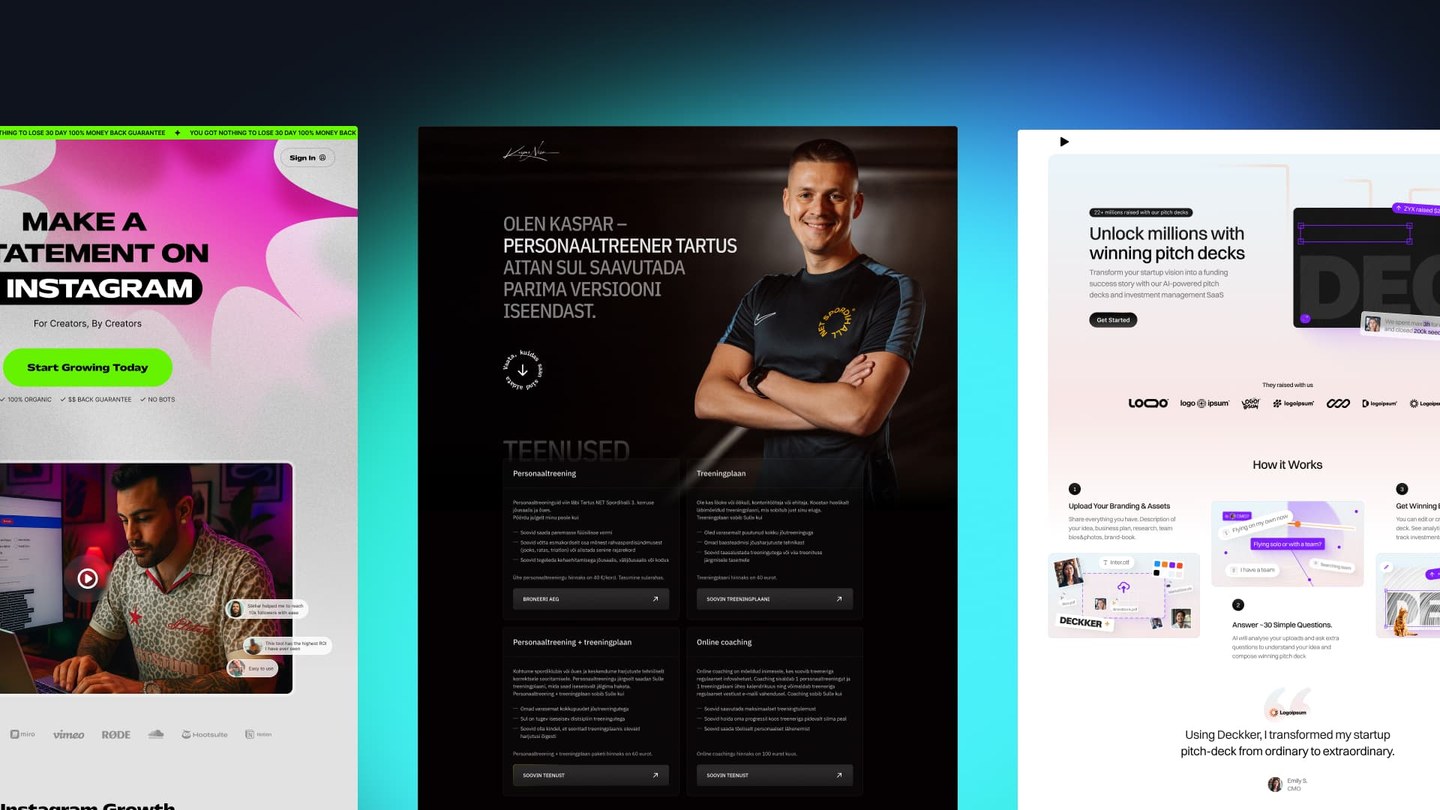 Modern website designed in Framer