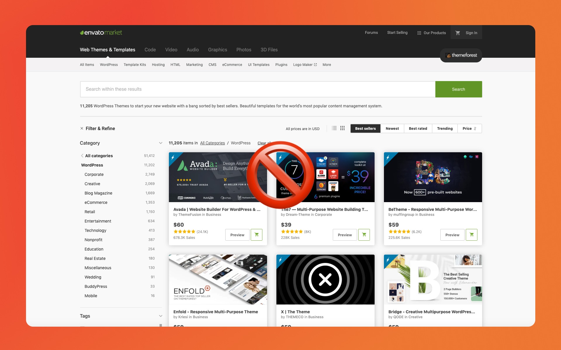 Website theme marketplace