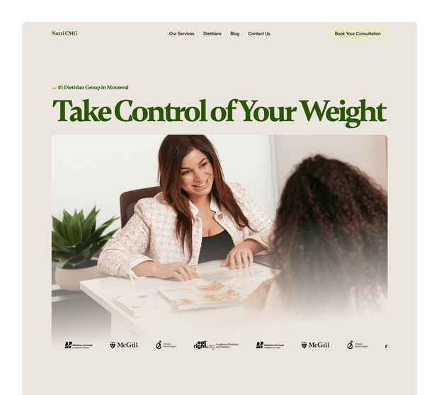 Weight loss clinic website design