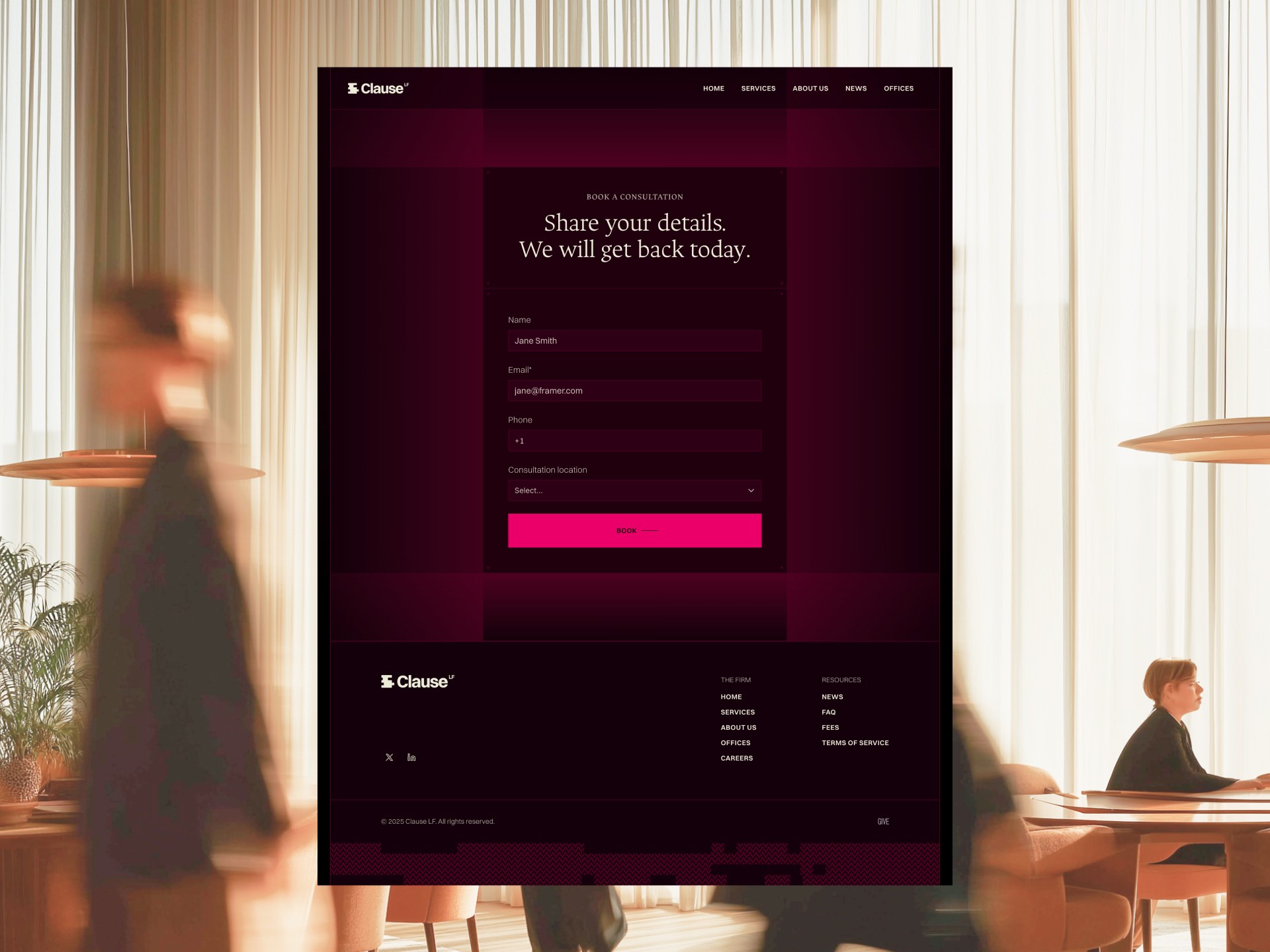 Clause law firm Framer template page 4 thumbnail