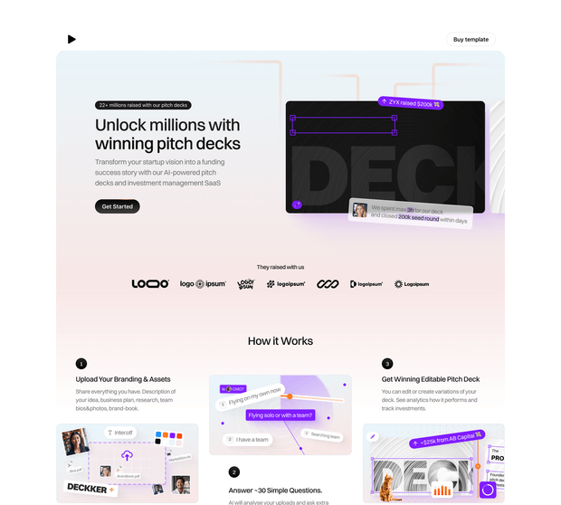 Deckkr SaaS website made with Framer