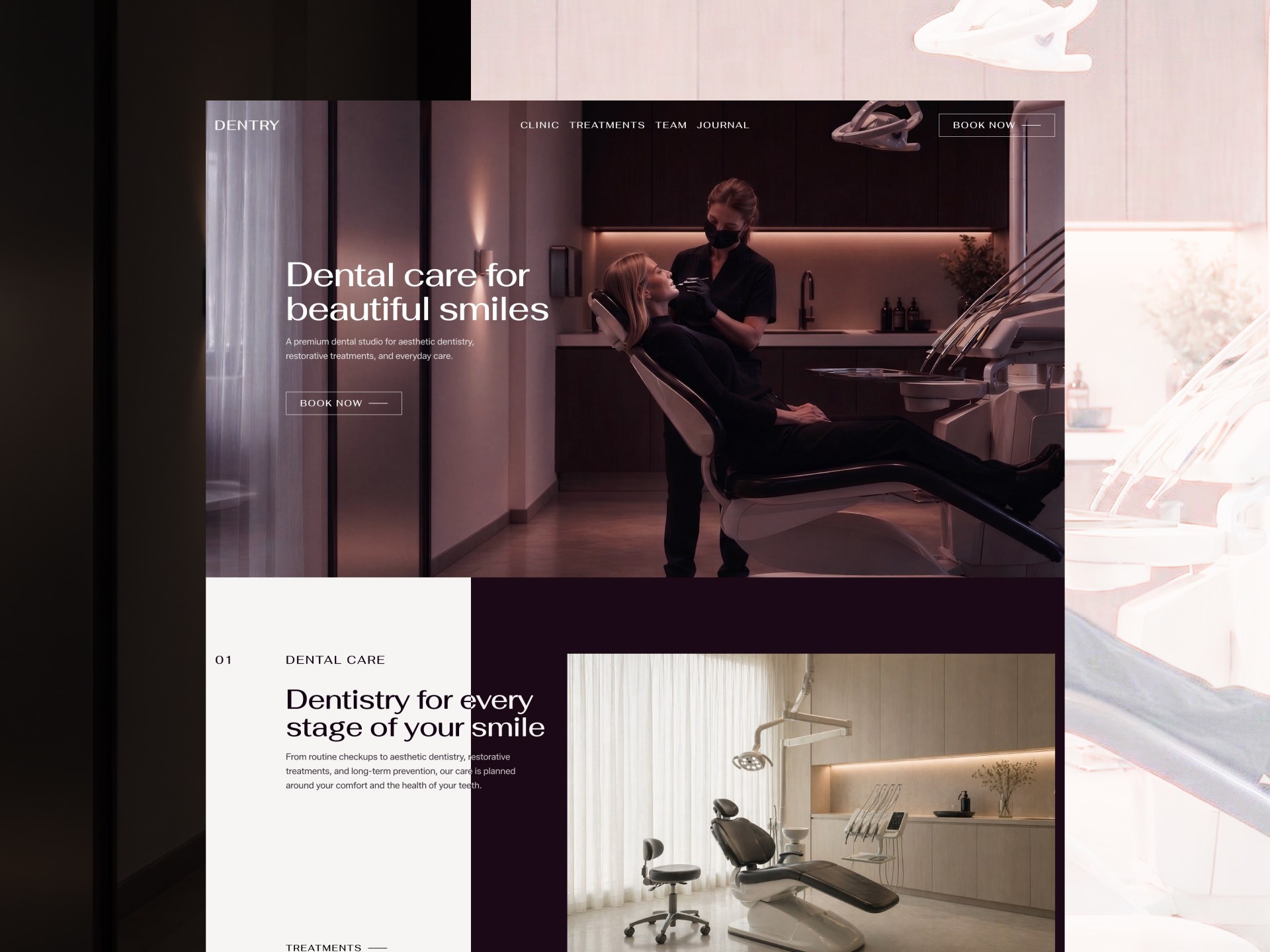DENTRY dental clinic Framer template treatment page thumbnail