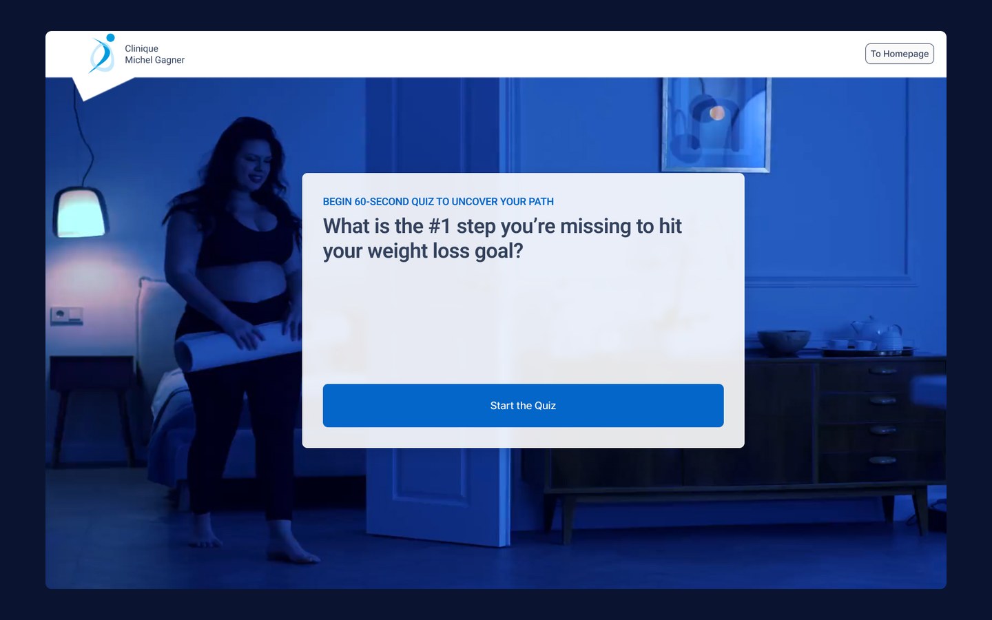 Website quiz UI design for lead generation