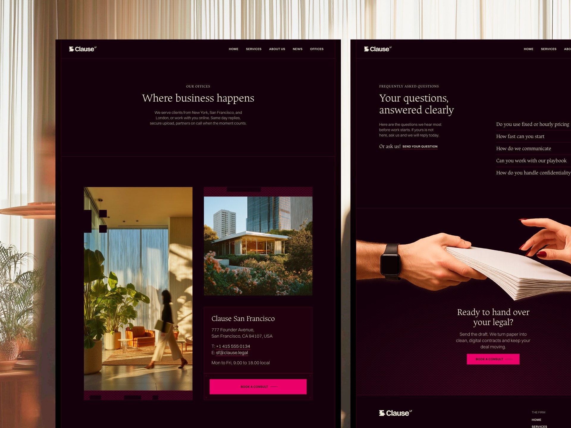 Clause law firm Framer template page 3 thumbnail