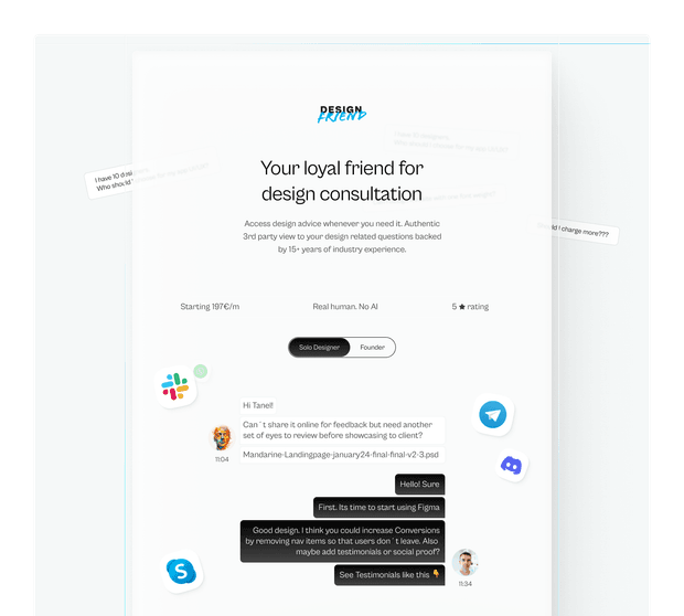 Design Friend landing page