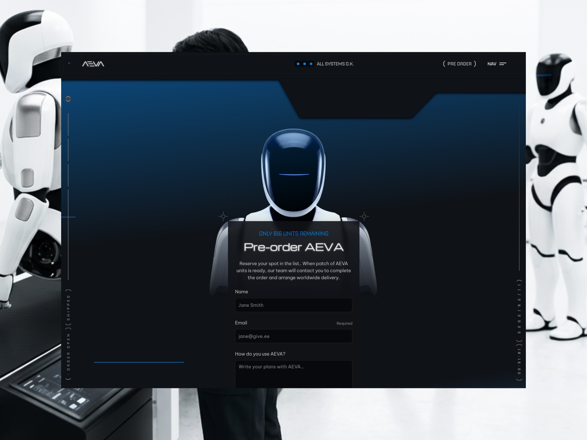 AEVA AI startup Framer template page 2 thumbnail