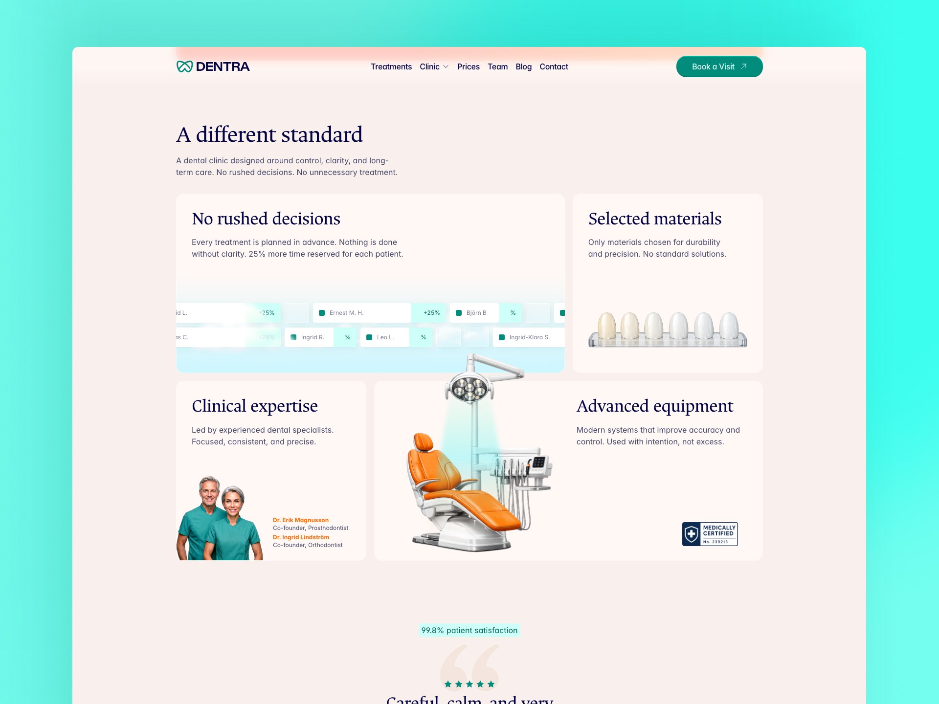 DENTRA dental clinic Framer template treatment page thumbnail