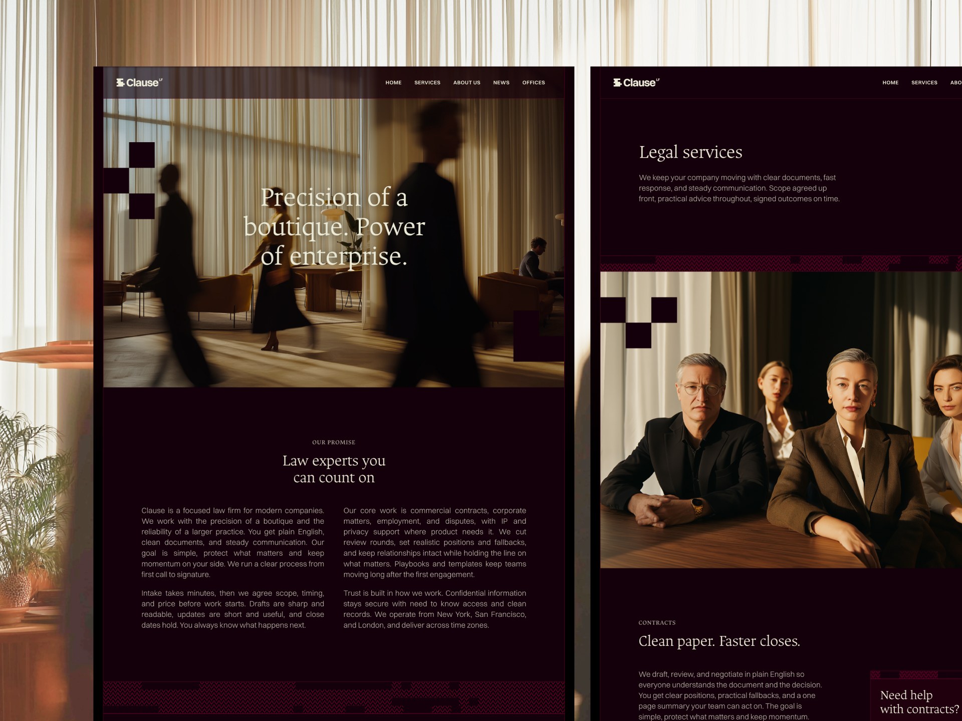 Clause law firm Framer template page 2 thumbnail
