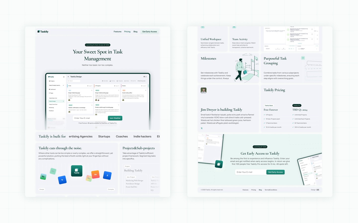Landing page design draft 1
