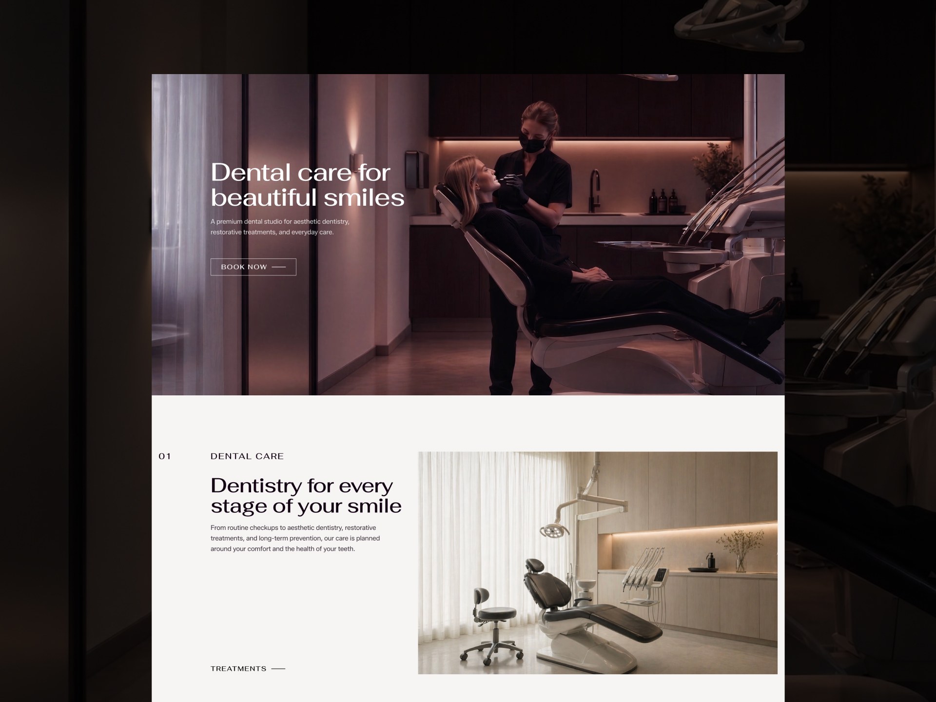 DENTRY dental clinic Framer template homepage