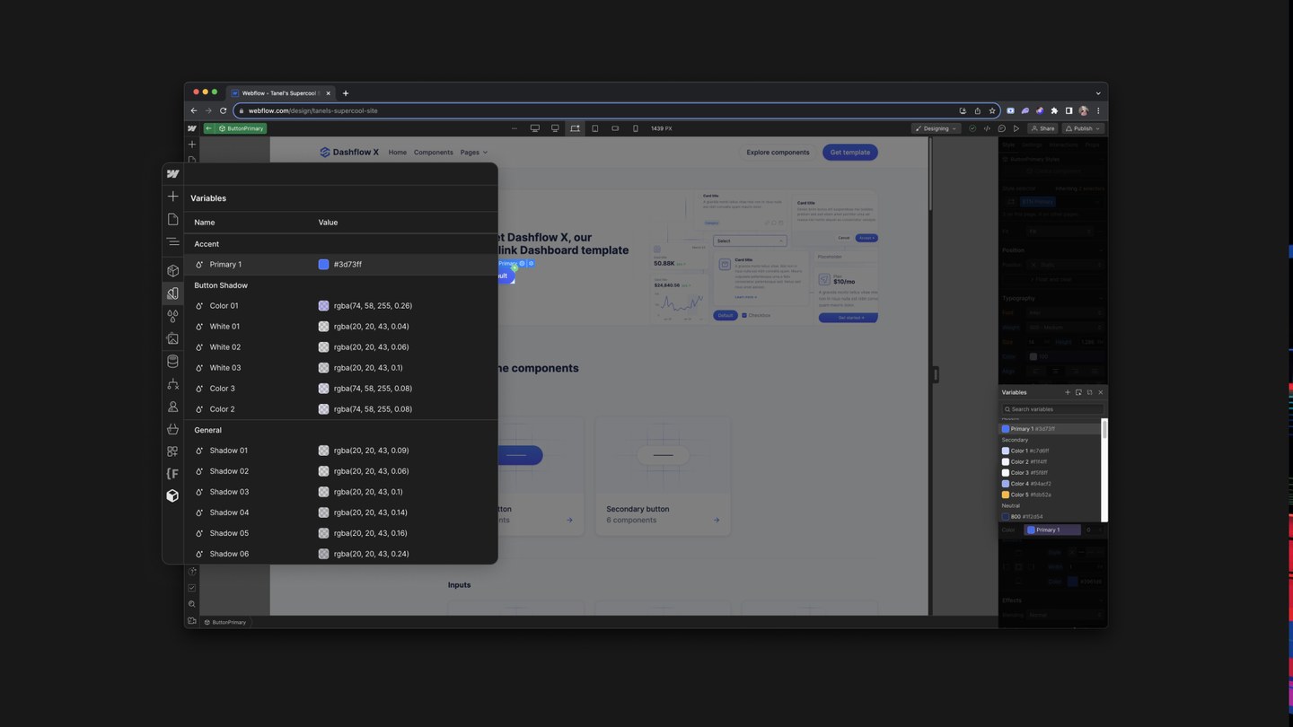 Webflow variables