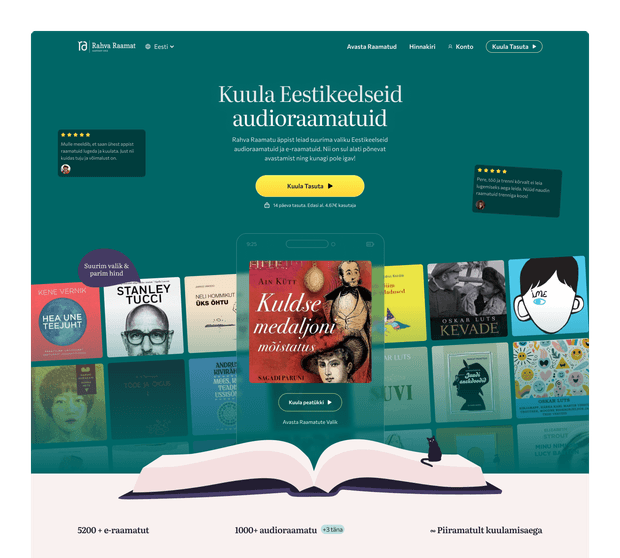 Landing page layout